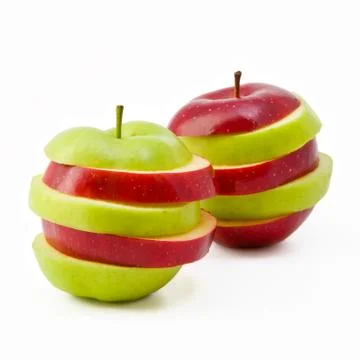 Two mixed apples Stock Photos