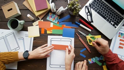 Two Mobile App Developers Working Stock Footage 120781849