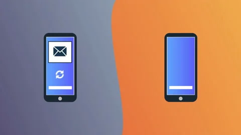 Two mobile devices connected together in 4k cartoon. Stock-Footage 135789480