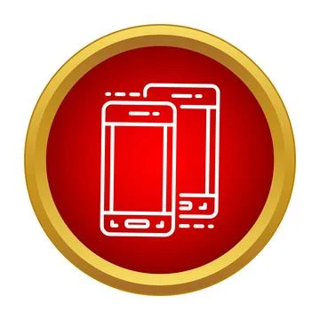 Two mobile devices transferring data on a red background Stock Illustration