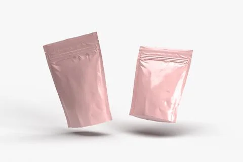 Two mockup of pink pack a snack Stock Photos