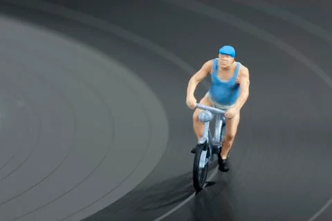 Two model people in cycle race Foto stock