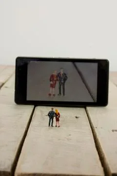 Two model people taking a selfie Stock Photos
