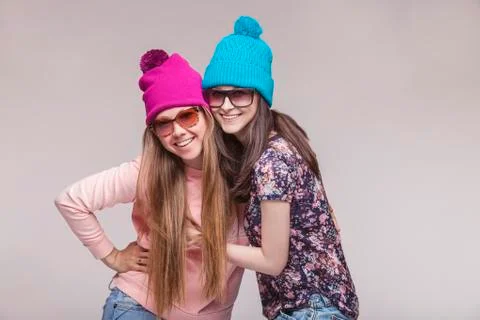 Two models of women in the Studio Stock Photos