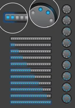 Two modern loading bars in several positions Stock Illustration