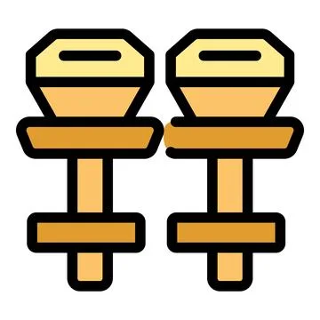 Two modern wooden bar stools with backrests on white background Illustrazione stock