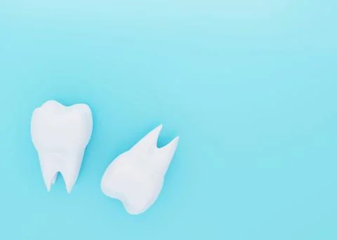 Two molar teeth on blue backdrop Stock-Illustration