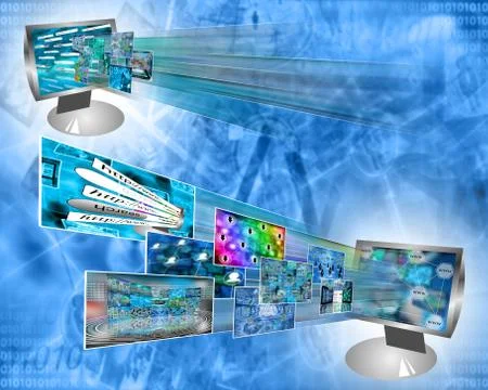 Two monitors Stock Illustration