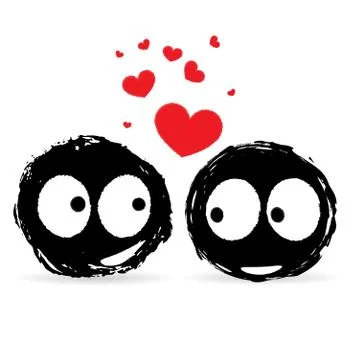 Two monsters love Stock Illustration
