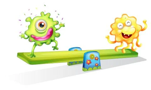 Two monsters playing Stockillustratie