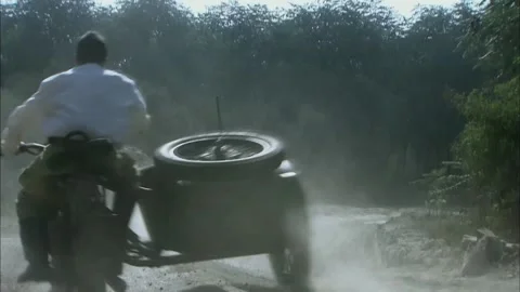 Two motorcycle chase Stock Footage 235278749