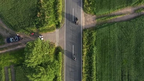 Two motorcycles are driving Stock Footage 156234617