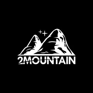 Two mountain logo design template concept Illustrazione stock