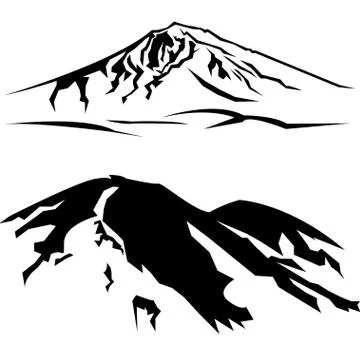 Two Mountains Stock Illustration