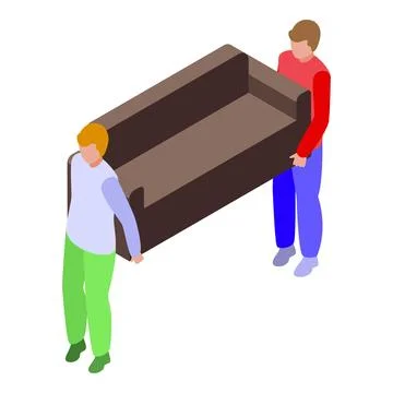 Two movers are carrying a sofa 스톡 일러스트