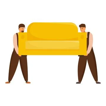 Two movers carrying sofa, delivery service concept 스톡 일러스트