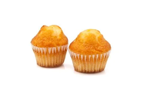 Two muffins gold Stock Photos