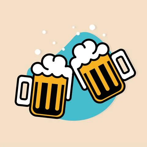 Two mugs of beer Stock Illustration