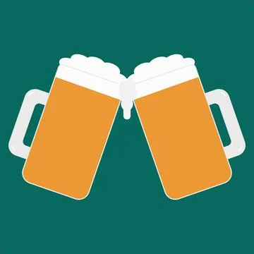 Two Mugs of Beer. Vector Illustration of Beer Mug Stock Illustration