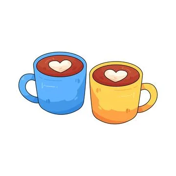 Two mugs of coffee Stock Illustration