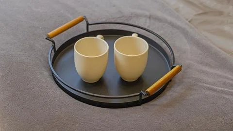 Two Mugs Tray Bed Foto stock