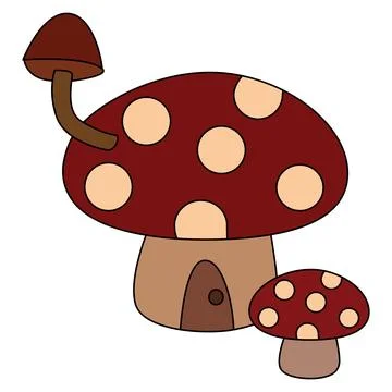 Two mushroom isolated on a white background Stock Illustration