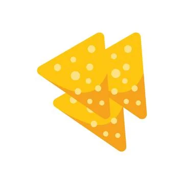 Two nachos chips are piled on top of each other forming an appetizer Stock Illustration