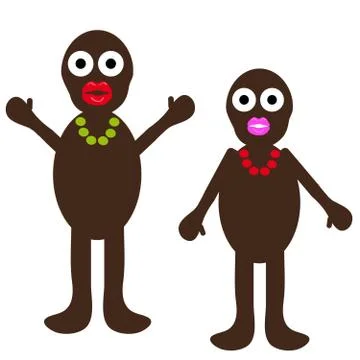 Two negros on white background Stock Illustration