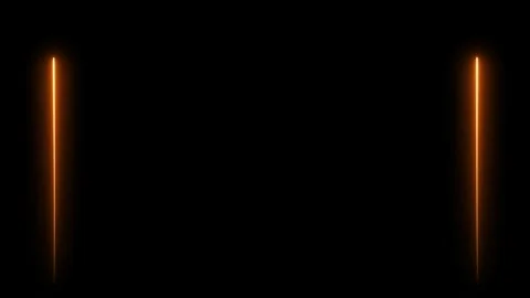 Two neon orange lines appear and disappear from bottom to top on a transparent Stock Footage 279676072