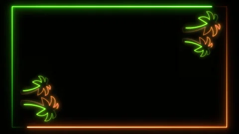 TWO NEON PALM TREE VERTICAL Stock-Footage 262068074