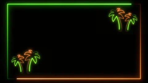 TWO NEON PALM TREES FRAME Stock Footage 262068078