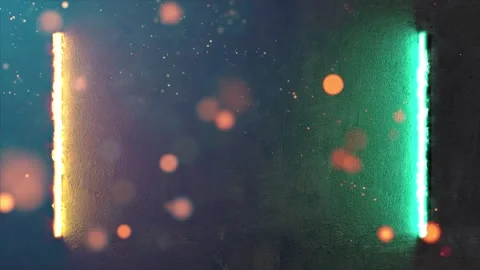 Two neon on the wall with sun sparkle 4K loop Stock Footage 325484255