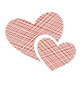 Two netting hearts on white Stock Illustration