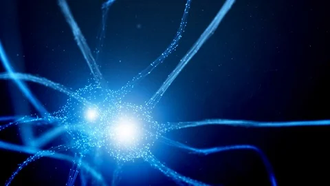 Two neuron cell artistic animation Stock Footage 124175661