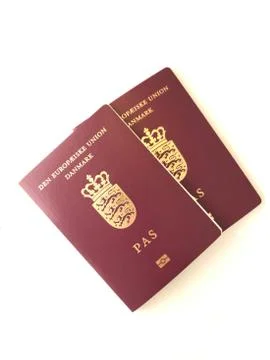 Two new danish passports Stock Photos