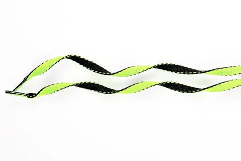 Two new parallel shoelaces isolated on white, colorful and bright Fotos de archivo