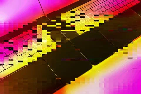 Two new professional pro laptops on the same table 写真素材