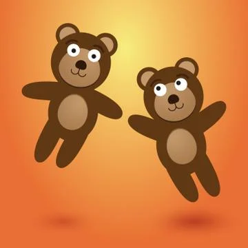 Two nice leaping bears Stock-Illustration