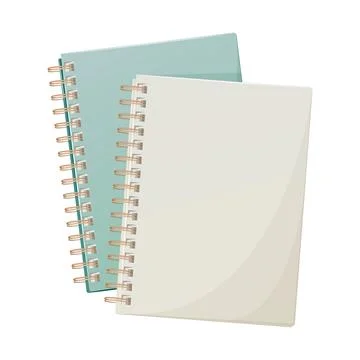 Two notebooks on rings for notes. Vector illustration. Stock Illustration