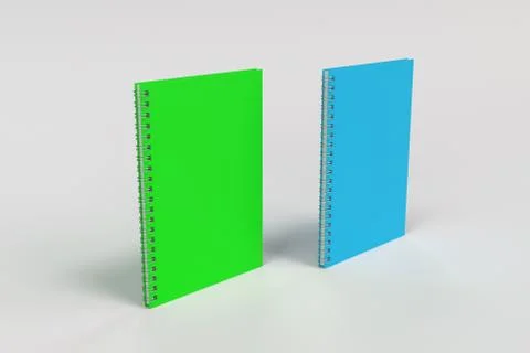 Two notebooks with spiral bound on white background Illustrazione stock