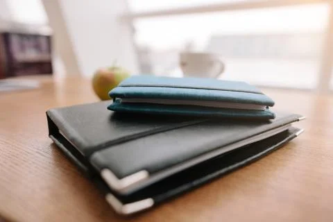 Two notepads lie on the table Stock Photos