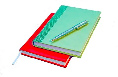 Two notepads on the table and pen Stock Photos