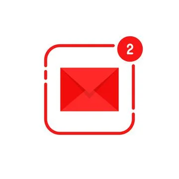 Two notification in full red mail Stock Illustration