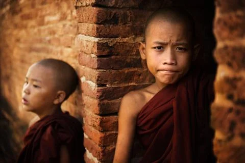 Two novice monk Stock Photos