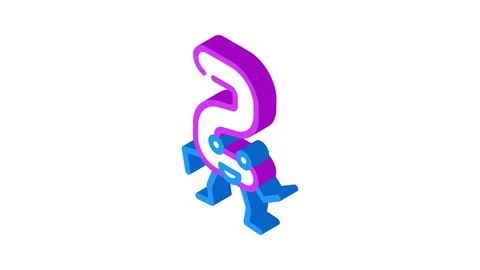 Two number character isometric icon animation Stock Footage 327295467