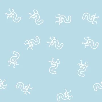 Two number character line vector seamless pattern Stock Illustration