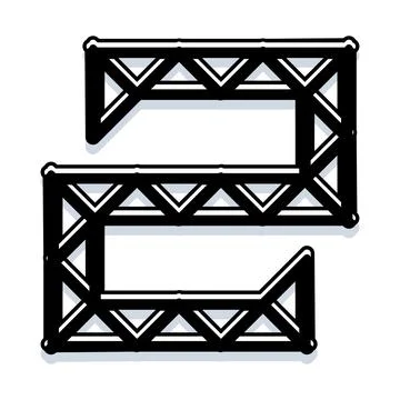 Two number creating stage truss structure illustration Stock Illustration