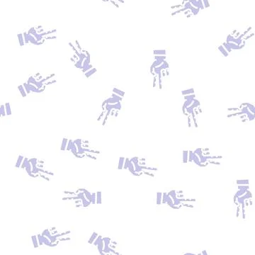 Two number hand gesture glyph vector seamless pattern Illustrazione stock