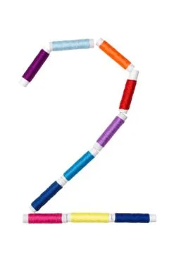 Two  number made of spool sewing thread Stock Photos