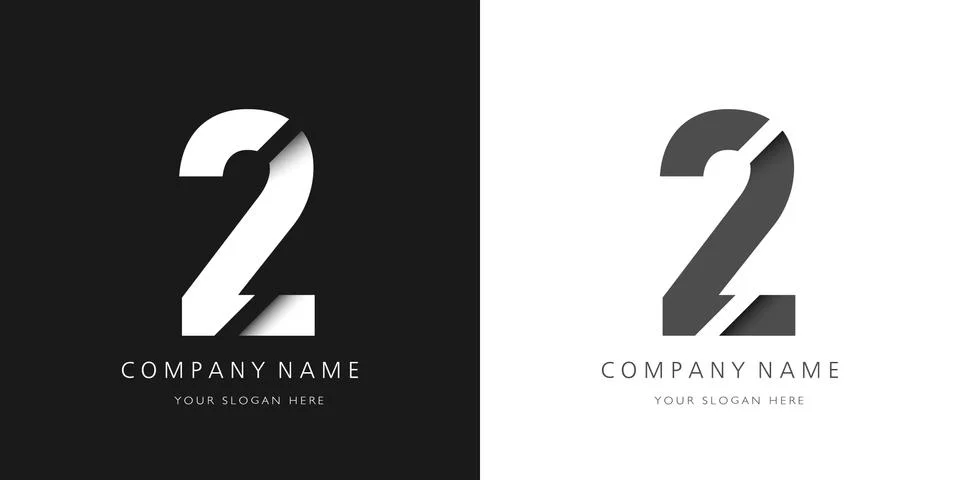 Two number modern logo broken design Stock Illustration